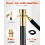 6 PCS Stanchion Post med 4 sorte fløjltov Sandinjektion Hollow