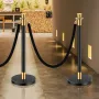 6 PCS Stanchion Post med 4 sorte fløjltov Sandinjektion Hollow