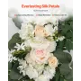 Kunstige bryllupsbueblomstersæt hvid med 2 stk. 