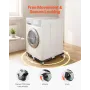 Fridge Stand Mobile Base, 1200 lbs Load Capacity, Washing Machine Stand with 8 Locking Twin Wheels and 4 Brakes, 23-36.6 Inches 