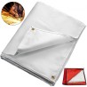 Welding Blanket 8 x 10 FT Fiberglass Blanket Heavy-Duty Fire Retardant Blanket For Easy Hanging and Protection from Sparks &