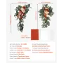Artificial Wedding Arch Flowers Kit, Orange Wedding Arch Flowers with Drapes Kit (Pack of 4) - 2 Pcs Floral Arrangement, 2 Pcs S