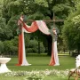 Artificial Wedding Arch Flowers Kit, Orange Wedding Arch Flowers with Drapes Kit (Pack of 4) - 2 Pcs Floral Arrangement, 2 Pcs S