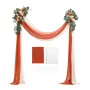 Artificial Wedding Arch Flowers Kit, Orange Wedding Arch Flowers with Drapes Kit (Pack of 4) - 2 Pcs Floral Arrangement, 2 Pcs S