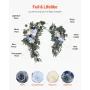 Artificial Wedding Arch Flowers Kit, Blue Wedding Arch Flowers with Drapes Kit (Pack of 4) - 2 Pcs Floral Arrangement, 2 Pcs She