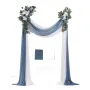 Artificial Wedding Arch Flowers Kit, Blue Wedding Arch Flowers with Drapes Kit (Pack of 4) - 2 Pcs Floral Arrangement, 2 Pcs She
