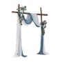 Artificial Wedding Arch Flowers Kit, Blue Wedding Arch Flowers with Drapes Kit (Pack of 4) - 2 Pcs Floral Arrangement, 2 Pcs She
