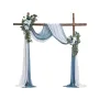 Artificial Wedding Arch Flowers Kit, Blue Wedding Arch Flowers with Drapes Kit (Pack of 4) - 2 Pcs Floral Arrangement, 2 Pcs She
