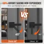 Passage Door Handle, 6 Pack Matte Black Door Lever, Left or Right Handing Reversible Lever Non-Locking, 45° Rotation to Open, Un