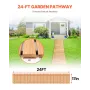 Wooden Garden Pathway, 24 ft L x 17 in W, Non-Slip Straight Garden Walkway, Roll Out Cedar Outdoor Walkway Path with Wire Rope C