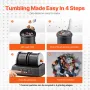 Rock Tumbler Machine, 8 lbs Large Capacity Dual Barrels Rock Polishing Machine, 9 Speed Settings 9-Day Polishing Timer Stone Tum