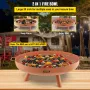 Fire Pit Bowl, 30-Inch Deep Round Carbon Steel Fire Bowl, Wood Burning for Outdoor Patios, Backyards & Camping Uses, with A Drai