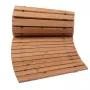Wooden Garden Pathway, 8 ft x 17 in, Non-Slip Curved Garden Walkway, Roll Out Cedar Outdoor Walkway Path with Wire Rope Connecti