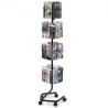 Brochure Display Rack 32-Pocket Rotating Literature Display Stand 5 Wheels