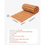 Wooden Garden Pathway, 12 ft L x 22 in W, Non-Slip Straight Garden Walkway, Roll Out Cedar Outdoor Walkway Path with Wire Rope C