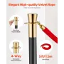 6 PCS Stanchion Post med 4 røde fløjlstov og sandinjektion
