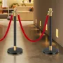 6 PCS Stanchion Post med 4 røde fløjlstov og sandinjektion