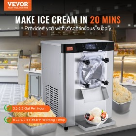 Commercial Hard Serve Ice Cream Machine Maker 12 L/H Yield Single Flavor