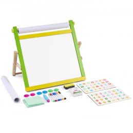 3-in-1 Tabletop Kids Art Easel Double-Sided Magnetic Whiteboard Chalkboard
