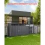 Trash Can Storage, 4 x 52.79 Gal Trash Bin Storage Shed Outdoor, Galvanized Steel Horizontal Storage Cabinet Waterproof, Lockabl