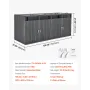 Trash Can Storage, 4 x 52.79 Gal Trash Bin Storage Shed Outdoor, Galvanized Steel Horizontal Storage Cabinet Waterproof, Lockabl
