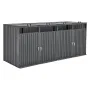 Trash Can Storage, 4 x 52.79 Gal Trash Bin Storage Shed Outdoor, Galvanized Steel Horizontal Storage Cabinet Waterproof, Lockabl