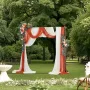 Artificial Wedding Arch Flowers Kit, Orange Wedding Arch Flowers with Drapes Kit (Pack of 5) - 2 Pcs Floral Arrangement, 3 Pcs S