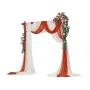 Artificial Wedding Arch Flowers Kit, Orange Wedding Arch Flowers with Drapes Kit (Pack of 5) - 2 Pcs Floral Arrangement, 3 Pcs S