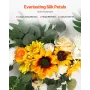 Kunstige bryllupsbueblomstersæt gul med 2 stk. 