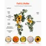 Kunstige bryllupsbueblomstersæt gul med 2 stk. 