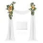 Artificial Wedding Arch Flowers Kit, Yellow Wedding Arch Flowers with Drapes Kit (Pack of 3) - 2 Pcs Floral Arrangement, 1 Pcs S