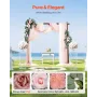 Artificial Wedding Arch Flowers Kit, Pink Wedding Arch Flowers with Drapes Kit (Pack of 5) - 2 Pcs Floral Arrangement, 3 Pcs She