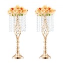2PCS 55cm/21.65â€ Tall Crystal Wedding Flower Stand Vase for Party Decor