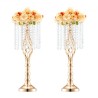 2PCS 55cm/21.65â€ Tall Crystal Wedding Flower Stand Vase for Party Decor