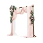 Artificial Wedding Arch Flowers Kit, Pink Wedding Arch Flowers with Drapes Kit (Pack of 5) - 2 Pcs Floral Arrangement, 3 Pcs She
