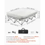 Air Mattress Twin with Frame, 2 Person Inflatable Mattress with Pump & Rolling Carry Case, Portable Folding Blow Up Mattress Sup