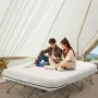Air Mattress Twin with Frame, 2 Person Inflatable Mattress with Pump & Rolling Carry Case, Portable Folding Blow Up Mattress Sup