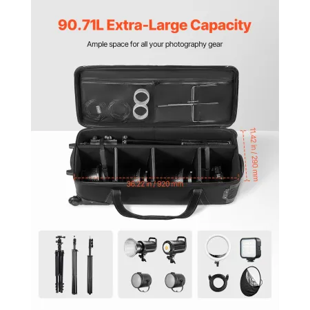Studio Equipment Trolley Case 100x38x32cm (39.37 x 14.96 x 12.60 in) Rolling Camera Bag