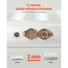 Luftmadras med ramme og pumpe, oppustelig campingmadras til 1 person, 136 kg