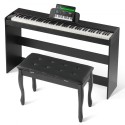 88 Key Fully Weighted Digital Piano Dual Keyboard Mode Cabinet Bracket Bench