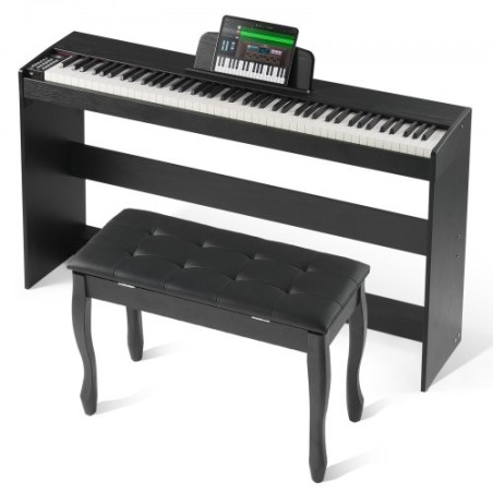 88 Key Fully Weighted Digital Piano Dual Keyboard Mode Cabinet Bracket Bench