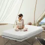 Air Mattress Twin with Frame, 1 Person Inflatable Mattress with Pump & Rolling Carry Case, Portable Folding Blow Up Mattress Sup