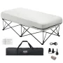 Air Mattress Twin with Frame, 1 Person Inflatable Mattress with Pump & Rolling Carry Case, Portable Folding Blow Up Mattress Sup