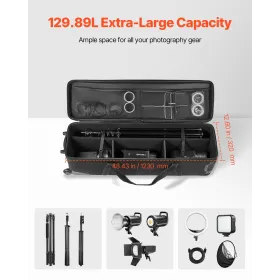 Studio Equipment Trolley Case 51.57 x 14.37 x 14.96 in Rolling Camera Bag