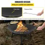Fire Pit Bowl, 22-Inch Deep Round Carbon Steel Fire Bowl, Wood Burning for Outdoor Patios, Backyards & Camping Uses, with A Drai