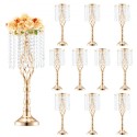 10PCS 55cm/21.65â€ Tall Crystal Wedding Flower Stand Vase for Party Decor