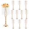 10PCS 55cm/21.65â€ Tall Crystal Wedding Flower Stand Vase for Party Decor