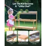 Mud Kitchen for Kids, Wooden Toy Play Kitchen Set with Accessories, Outdoor Grocery Store Playset, Pretend Play Outdoor Kitchen 