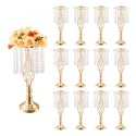 12stk 49 cm/19.3â €  Tall Crystal Wedding Stand Stand Vase til festindretning