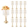 12PCS 49cm/19.3â€ Tall Crystal Wedding Flower Stand Vase for Party Decor